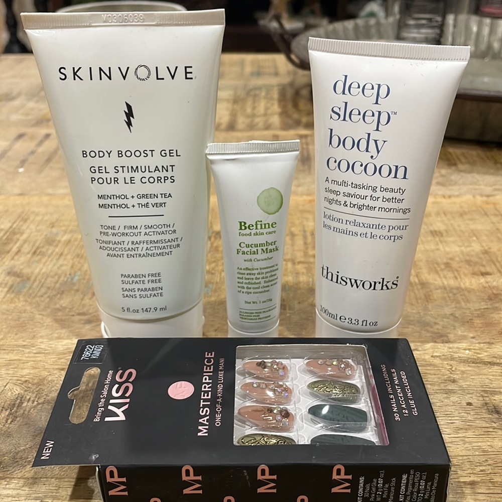Bundle of skin care and pack of nails
